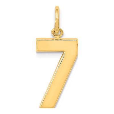 14K Yellow Gold Number 7 Pendant