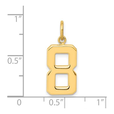 14K Yellow Gold Number 8 Charm – view 5
