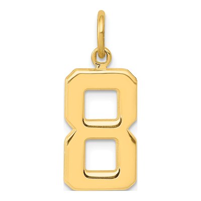 14K Yellow Gold Number 8 Charm
