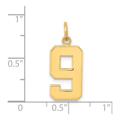 14K Yellow Gold Number 9 Charm – view 5