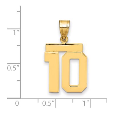 14K Yellow Gold Number 10 Charm – view 2