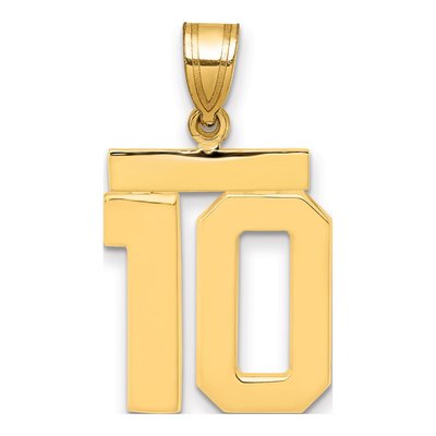 14K Yellow Gold Number 10 Charm