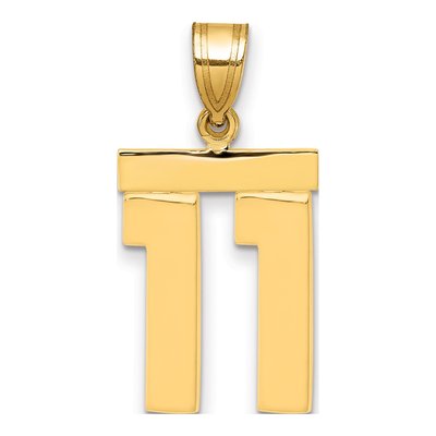 14K Yellow Gold Number 11 Pendant