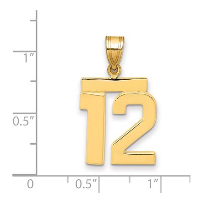 14K Yellow Gold Number 12 Pendant – view 2