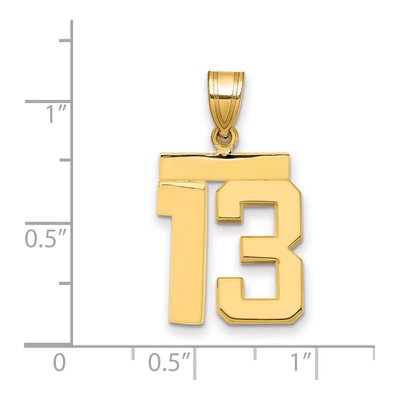 14K Yellow Gold Number 13 Charm Pendant – view 3