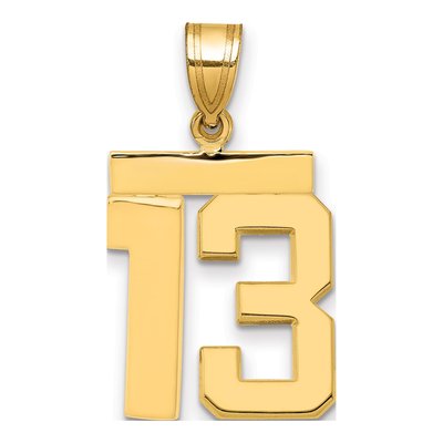 14K Yellow Gold Number 13 Pendant