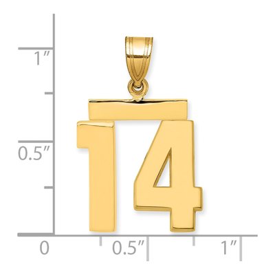 14K Yellow Gold Number 14 Pendant – view 3