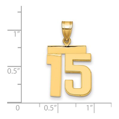 14K Yellow Gold Number 15 Pendant – view 2