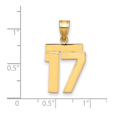 14K Yellow Gold Number 17 Charm – view 2