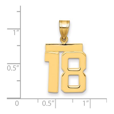 14K Yellow Gold Number 18 Charm – view 3