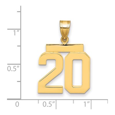 14K Yellow Gold Number 20 Pendant – view 2