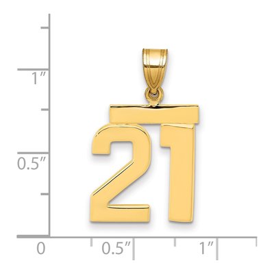 14K Yellow Gold Number 21 Charm – view 2