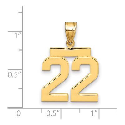14K Yellow Gold Number 22 Charm – view 3