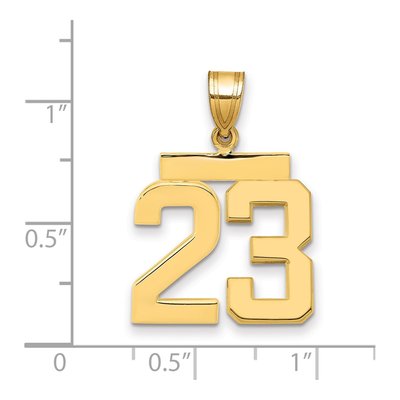 14K Yellow Gold Number 23 Charm – view 4