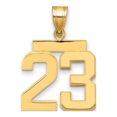 14K Yellow Gold Number 23 Charm