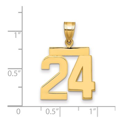 14K Yellow Gold Number 24 Pendant – view 3