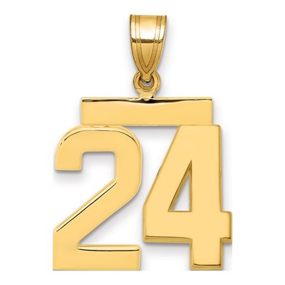 14K Yellow Gold Number 24 Pendant