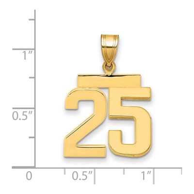 14K Yellow Gold Number 25 Pendant – view 2
