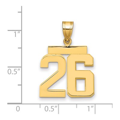 14K Yellow Gold Number 26 Charm – view 2