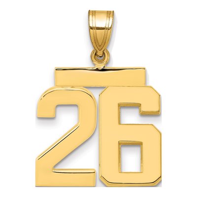 14K Yellow Gold Number 26 Charm