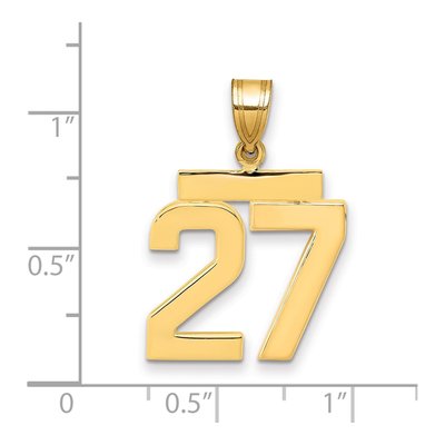 14K Yellow Gold Number 27 Charm – view 2