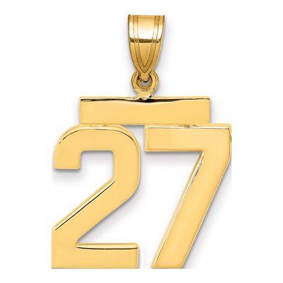 14K Yellow Gold Number 27 Charm