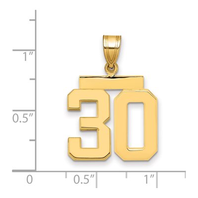 14K Yellow Gold Number 30 Pendant – view 2