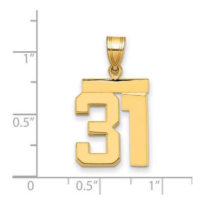 14K Yellow Gold Number 31 Charm – view 2