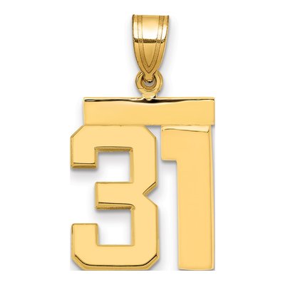 14K Yellow Gold Number 31 Charm