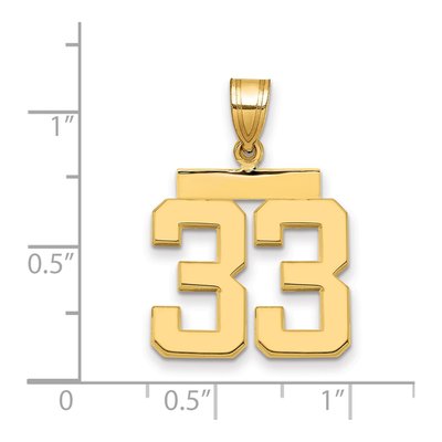 14K Yellow Gold Number 33 Charm – view 2