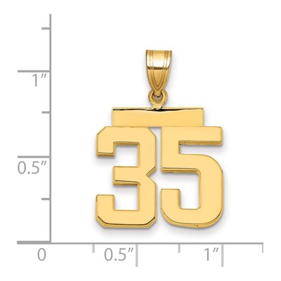 14K Yellow Gold Number 35 Charm – view 2