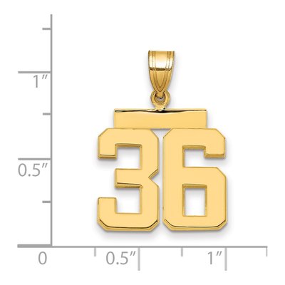 14K Yellow Gold Number 36 Pendant – view 2