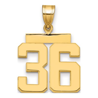 14K Yellow Gold Number 36 Pendant
