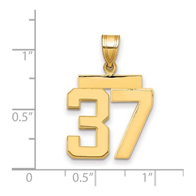 14K Yellow Gold Number 37 Charm – view 2