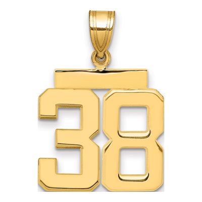 14K Yellow Gold Number 38 Pendant