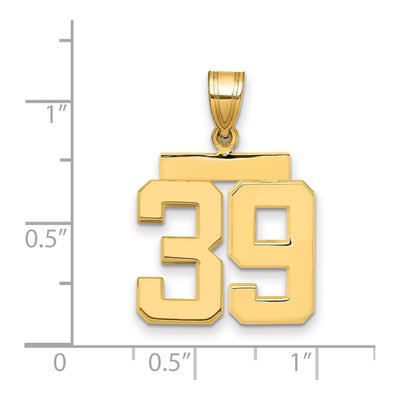 14K Yellow Gold Number 39 Charm – view 2