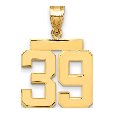 14K Yellow Gold Number 39 Charm