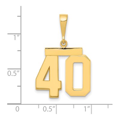 14K Yellow Gold Number 40 Charm – view 2