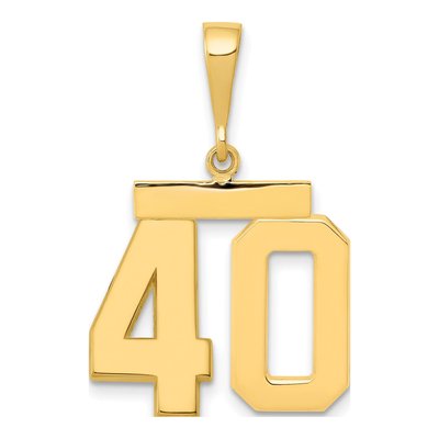 14K Yellow Gold Number 40 Charm