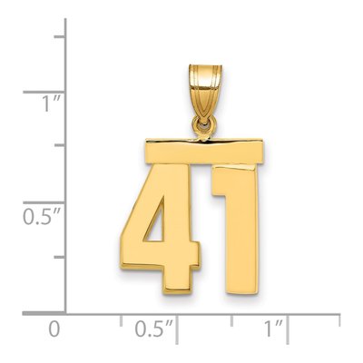 14K Yellow Gold Number 41 Charm – view 3