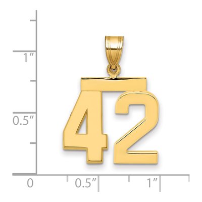14K Yellow Gold Number 42 Charm – view 2