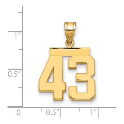 14K Yellow Gold Number 43 Charm – view 2