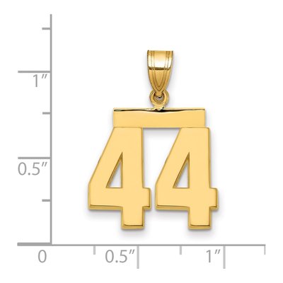 14K Yellow Gold Number 44 Charm – view 3