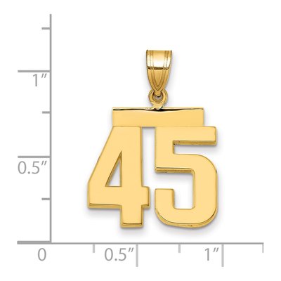 14K Yellow Gold Number 45 Pendant – view 2