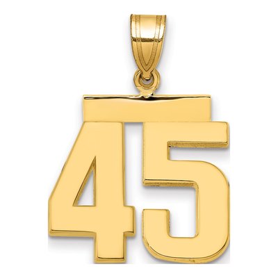 14K Yellow Gold Number 45 Pendant