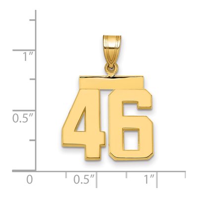 14K Yellow Gold Number 46 Pendant – view 2