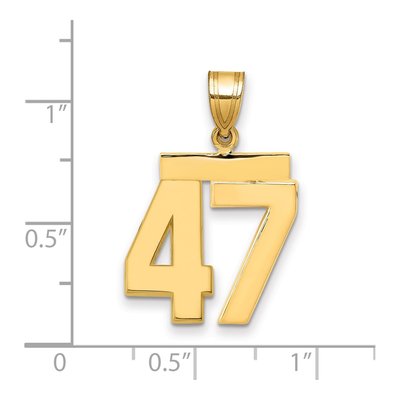 14K Yellow Gold Number 47 Pendant – view 2