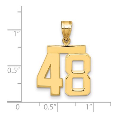 14K Yellow Gold Number 48 Charm – view 2