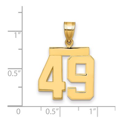 14K Yellow Gold Number 49 Charm – view 2