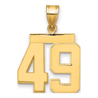 14K Yellow Gold Number 49 Charm